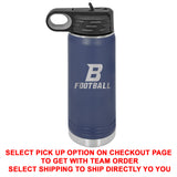 Stainless Steel Water Bottle - 20/32/40oz - Breckenridge Football