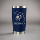 Fish Michigan - Fishigan - 20oz Stainless Steel Tumbler - Michigan