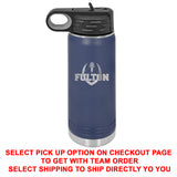Stainless Steel Water Bottle - 20/32/40oz - Fulton Football