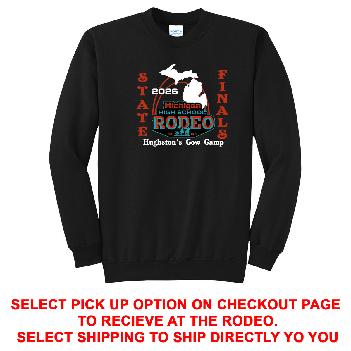 MI High School Rodeo State Finals - Crewneck – Gazelle Custom Graphics