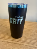 Detroit Grit 20oz Blue Tinted Stainless Steel Tumbler